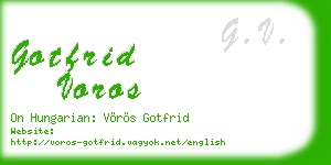 gotfrid voros business card